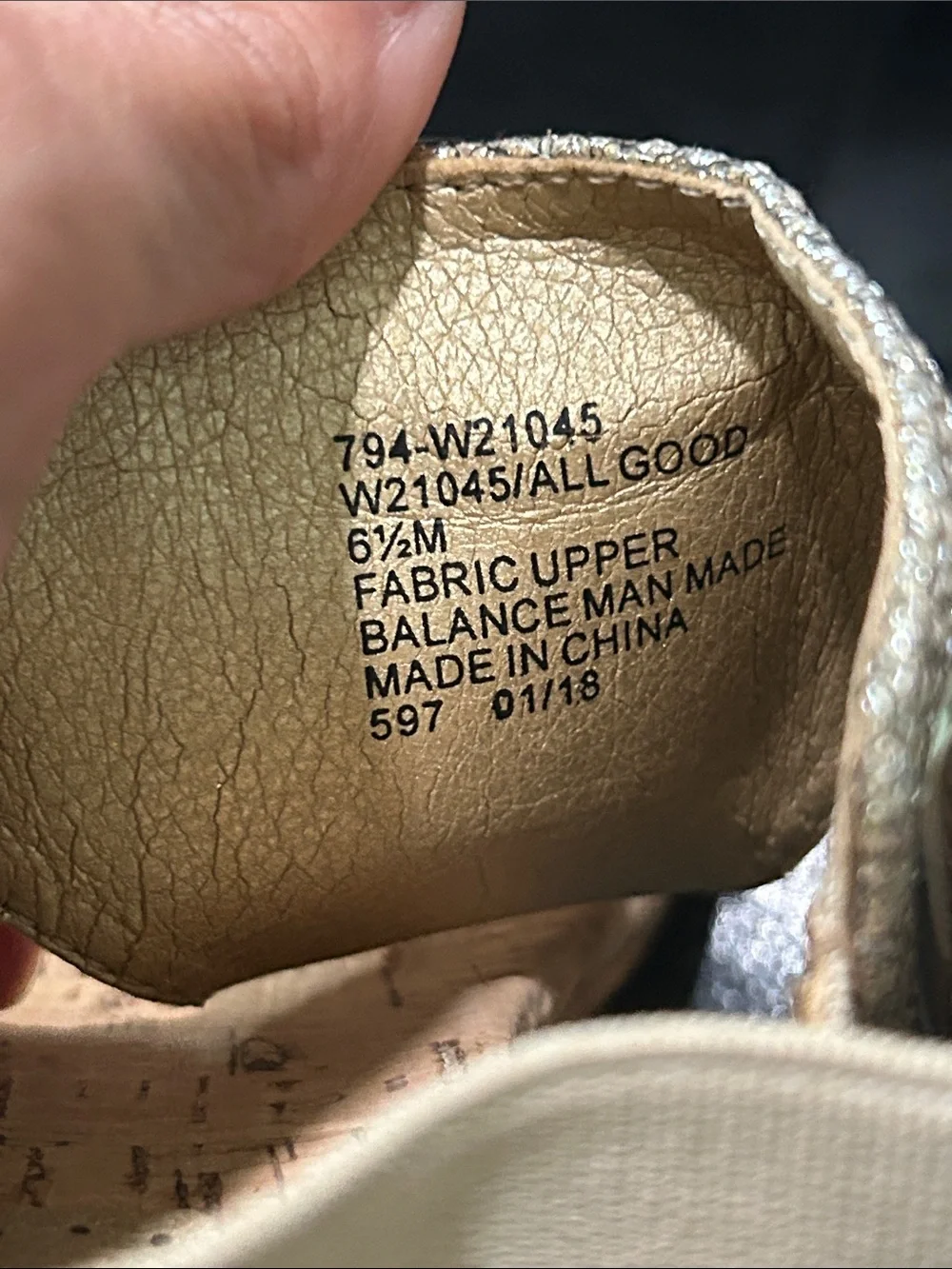 White Mountain Gold Sparkle Cork Wedge Thong Sandals
